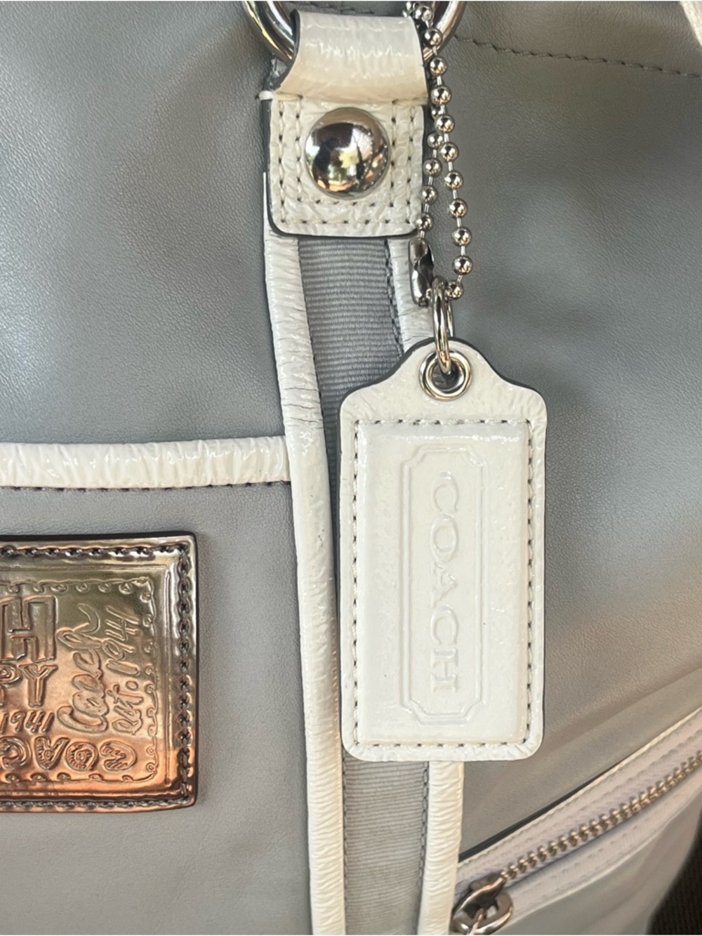 Coach Poppy with White Trim and Silver Hardware - Picture 3 of 15